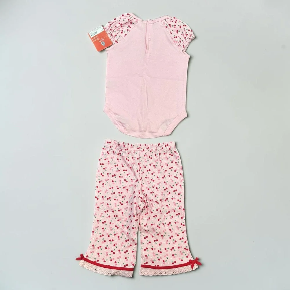 Carter's Baby Girls Cherry Bodysuit Grandma's Sweetie Pants Set Pink 6 Mo NWT